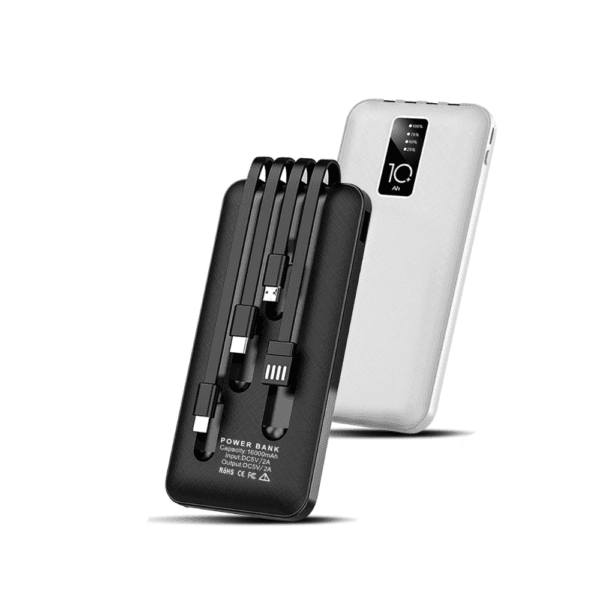 10,000mAh Ultra-Thin Power Bank with 4-in-1